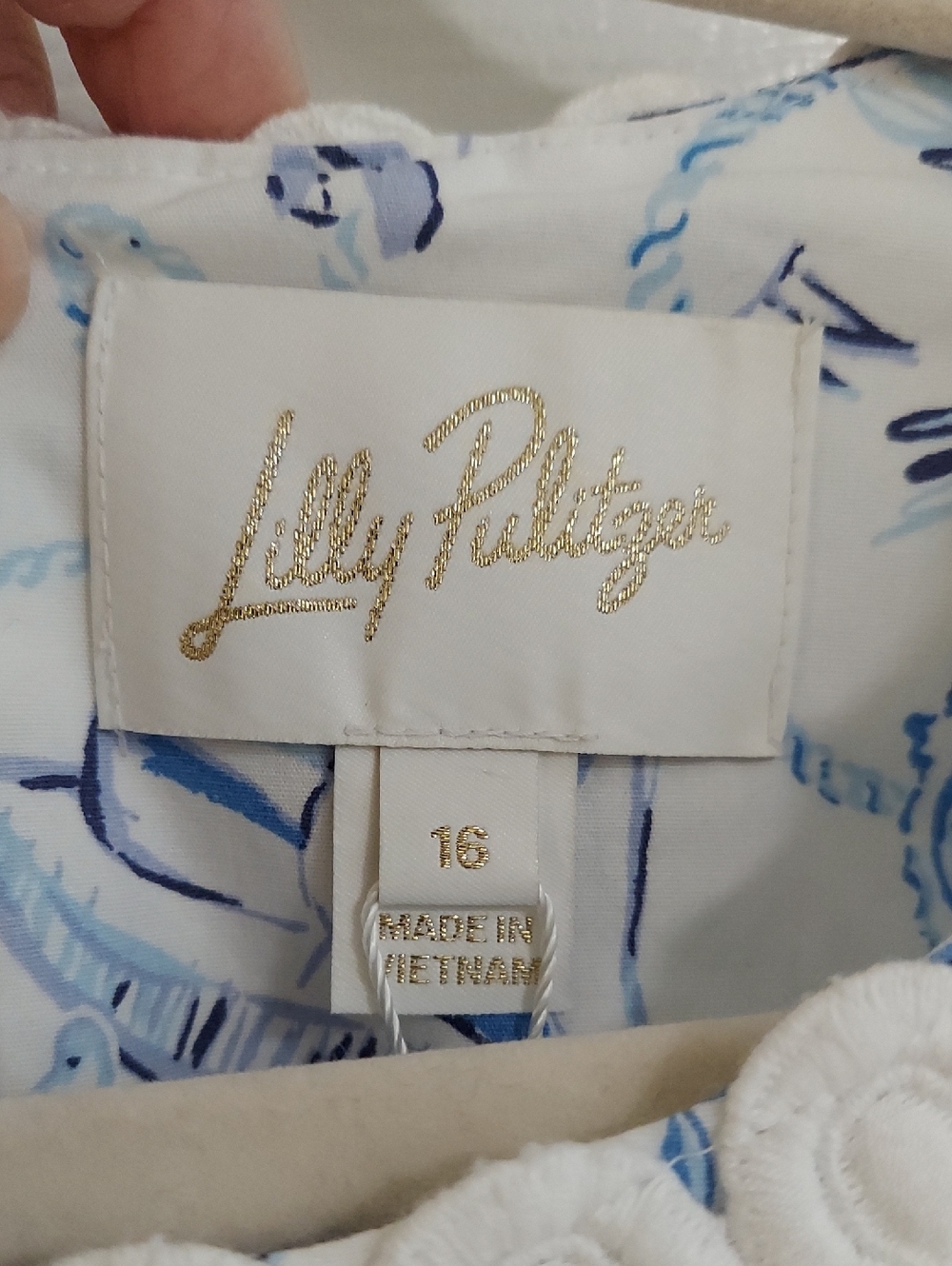 Lilly Pulitzer 'Anabelle' Dress, NEW! Size 16, Blue & White - Picture 2 of 14